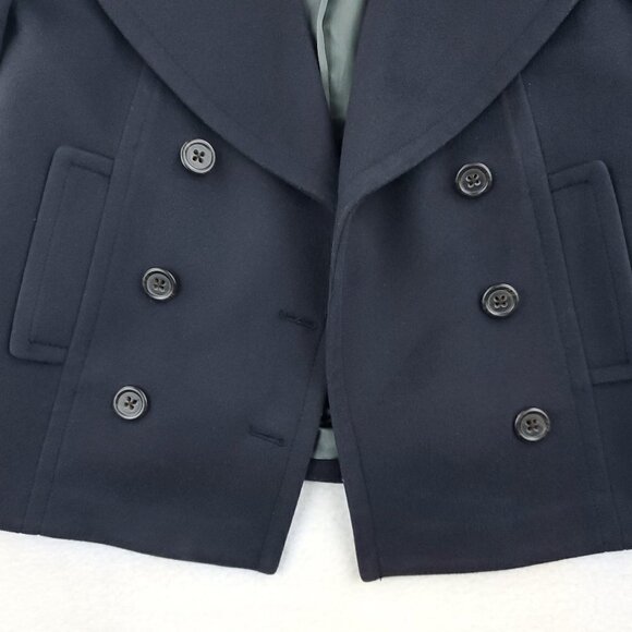 J. Crew 100% Wool Pea Coat Double Breasted 4 Button Navy Women's P8 (Petite 8) - Picture 16 of 16